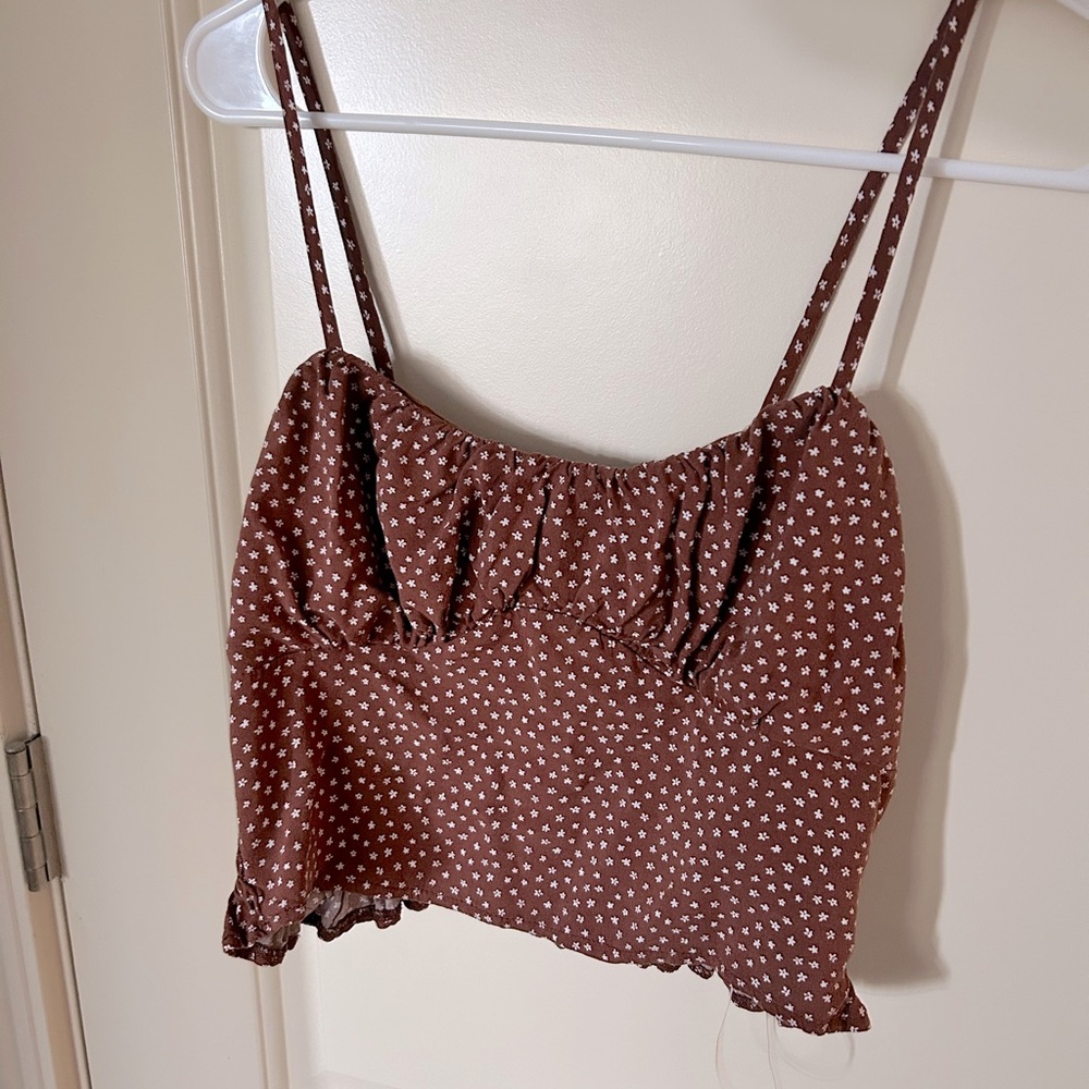 Brown cropped tank top